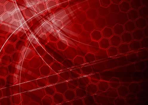 Dark technical background with hexagon texture - eps 10