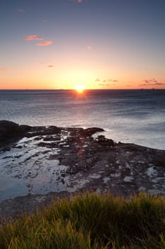 beautiful sunrise over the ocean at wollongong