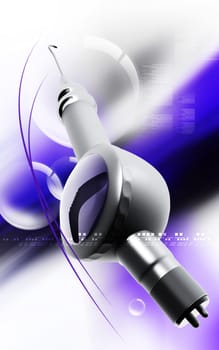 Digital illustration of Micro motor dental polisher in colour background