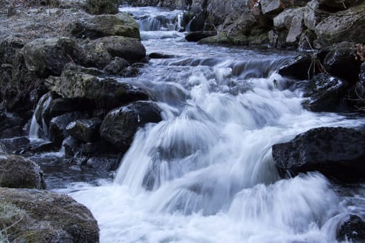 A fast flowing mountain river