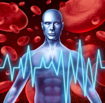 Stroke and heart attack warning signs medical symbol including loss of strenght and numbness trouble speaking and vision problems caused by poor blood health and circulation.