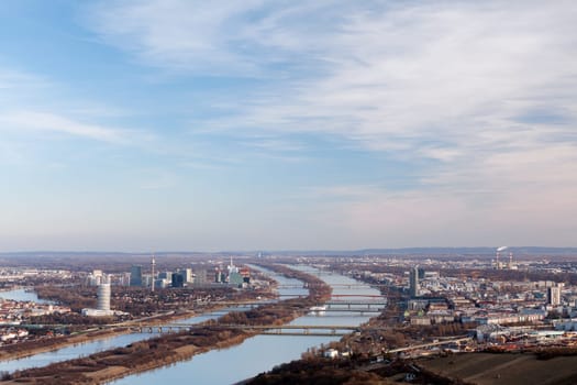 Vienna on the Danube,panorama photographed from Leopoldsberg