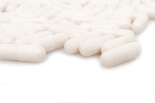 Medical White Capsule On White Background