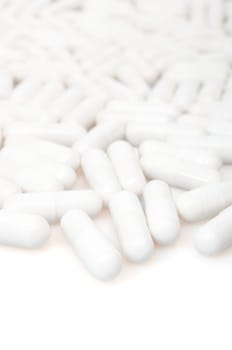 Medical White Capsule On White Background