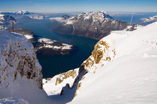 View from Stoos to Mount Pilatus