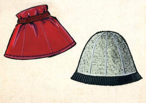 Sketch of a woman cap over plain background