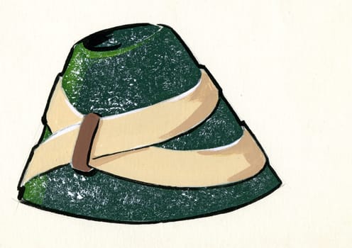 Sketch of a woman cap over plain background