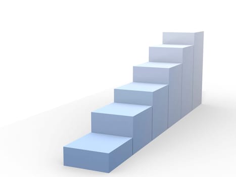 staircase isolated on white background. Computer generated image.