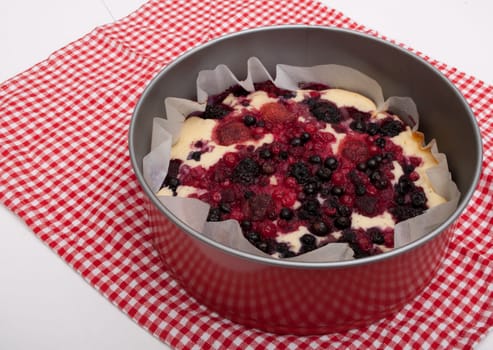 Homemade Cake With Forest Fruit in Form