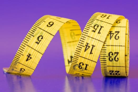 close-up of a yellow measure tape