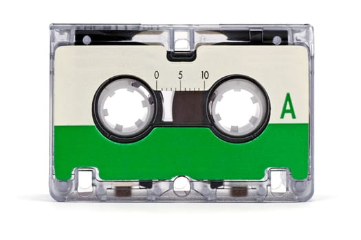 mini audio cassette , isolated on white background
