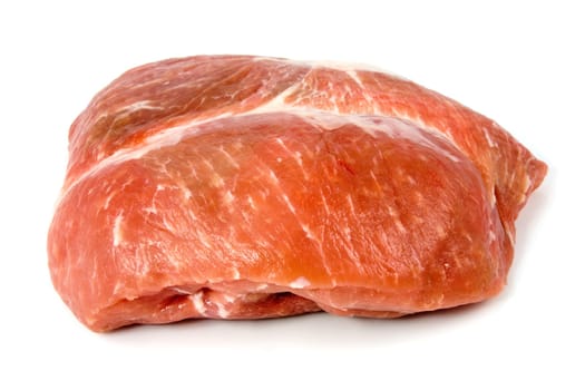 red raw meat isolated on white background