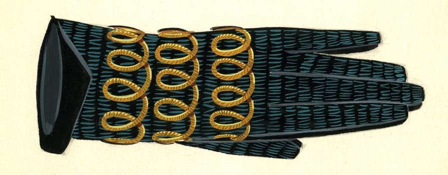 Sketch of a woman glove over plain background