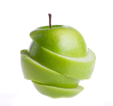 green apple on white background