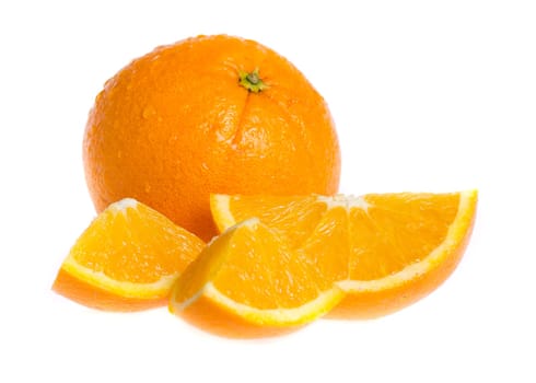 Orange on white background