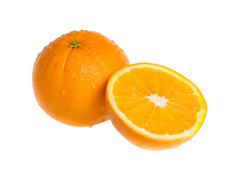 Orange on white background