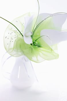 Luxury bouquet as table decoration in white and green