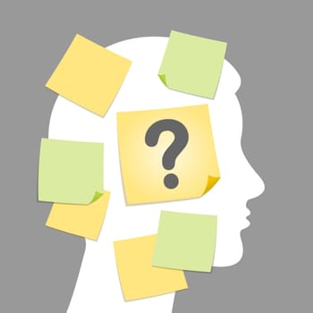 Vector illustration of challenging question at work