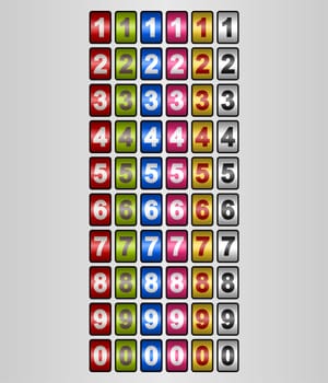 Rotating Display with Numbers and several colors as a vector illustration