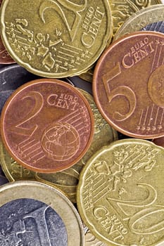 financial abstract background. close-up of euro coins