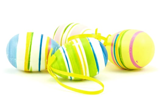 close-up of a easter eggs isolated on white background