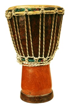 Traditional djembe isolated on white background