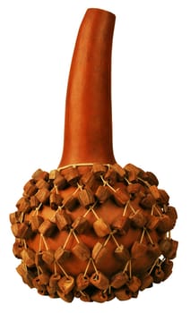 Traditional gourd shekere isolated on white background