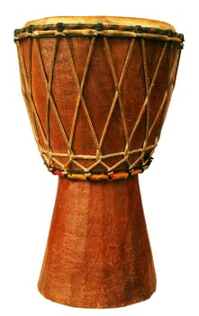 Traditional djembe isolated on white background