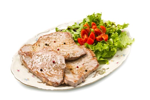 tuna filet with salad