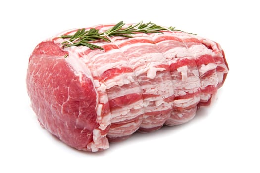 raw meat with rosemary