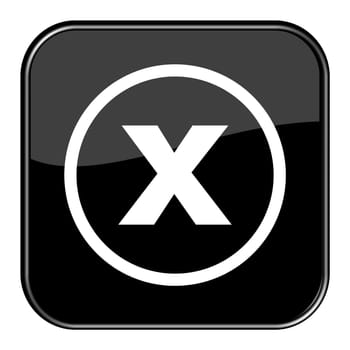 Glossy Button Black - X