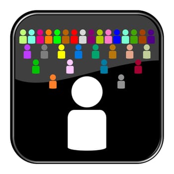 Glossy Button Black - Colorful Icons