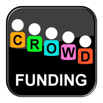 Glossy Button black - Crowdfunding
