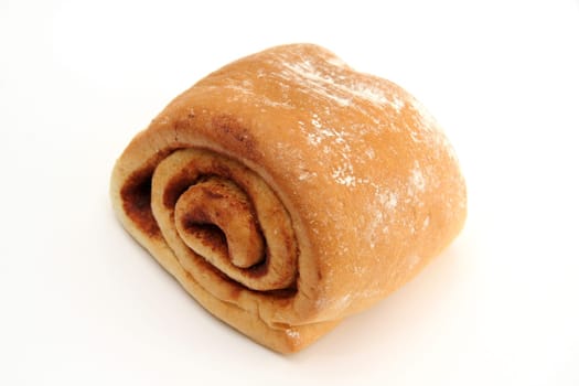 fresh Cinnamon Roll, white background, sugar on top