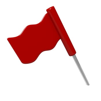 Red flag isolated on white,3d image