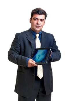 Businessman with a tablet or pad
