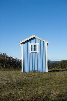 Single boathouse on a sunny day