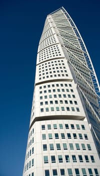 White Skyscraper towards blue sky
