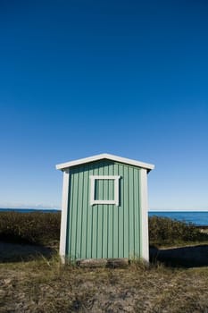 Single boathouse on a sunny day