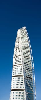 White Skyscraper towards blue sky