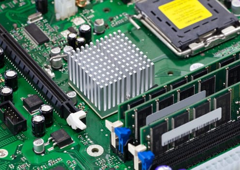Close-up of the inner workings of a computer