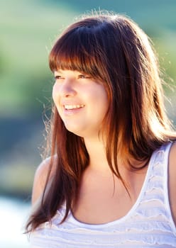 Outdoors portrait of a beautiful young lady