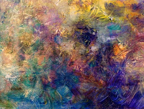 Wiped oil paints,layers of paint on canvas structure