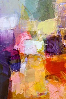 Textures,layers of paint on canvas structure