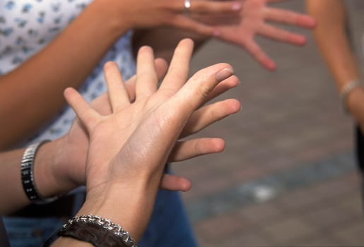 Group of people using sign Language