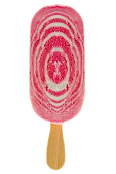 Strawberry ice cream isolated on white background