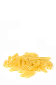 dried macaroni pasta isolated on white