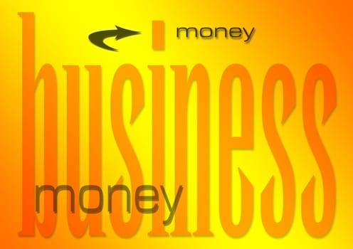 business money illustration on a sunburst background