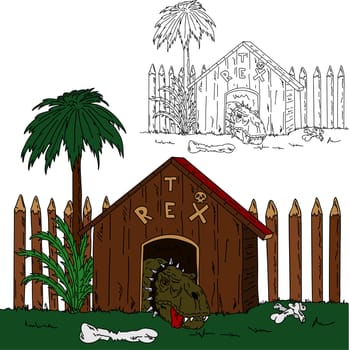 vector - dinosaur T Rex like guard dog