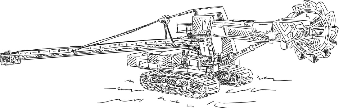 vector - heavy coal excavator isolated on background